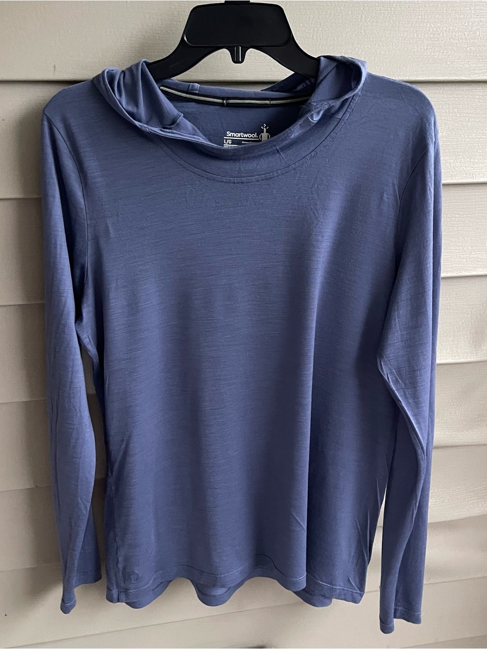 Smartwool Active Women's Merino Wool Blend Ultralight Hoodie Size L Blue Hike